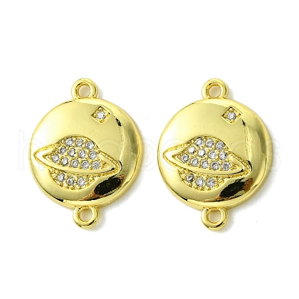 Eco-Friendly Brass Micro Pave Cubic Zirconia Connector Charm KK-A204-17G-1
