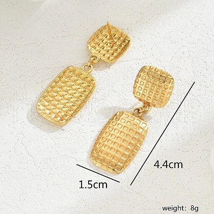 Gorgeous Vintage Stainless Steel Gold Plated Irregular Metal Texture Heart Exaggerated Lady Earrings RH6576-4-1