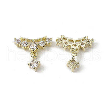 Brass Pave Clear Cubic Zirconia Nail Charms MRMJ-B002-19LG-1