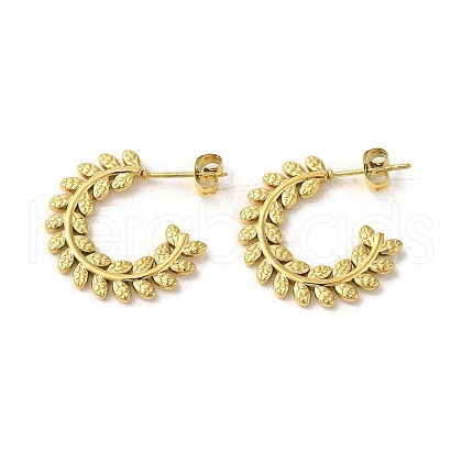 304 Stainless Steel Half Hoop Stud Earrings for Women EJEW-B054-23G-1
