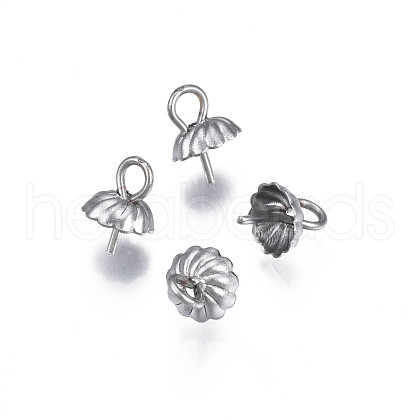 304 Stainless Steel Cup Peg Bails Pendants STAS-S057-56-1