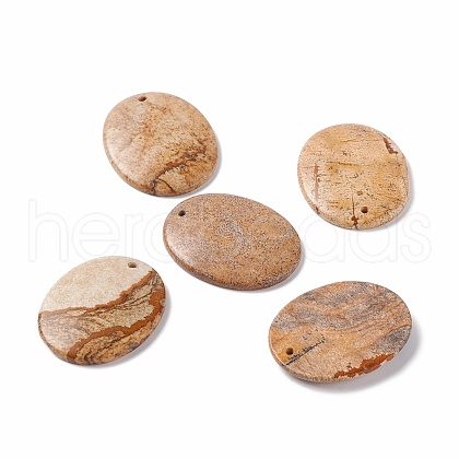 Natural Picture Jasper Pendants G-B030-17-1