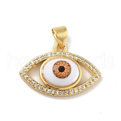 Brass Micro Pave Cubic Zirconia Pendants KK-B059-40G-B-1