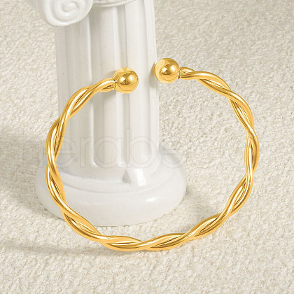 304 Stainless Steel Twisted Cuff Bangles XI4338-2-1