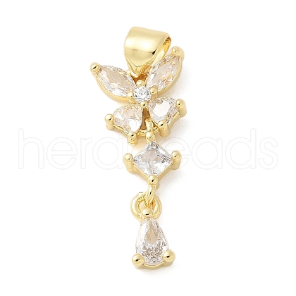 Brass Micro Pave Cubic Zirconia Pendants KK-K298-50G-1