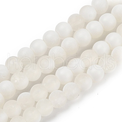 Frosted Crackle Glass Beads Strands X1-GLAA-U001-8mm-M07-1
