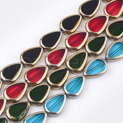 Electroplate Glass Beads Strands EGLA-S188-04-1