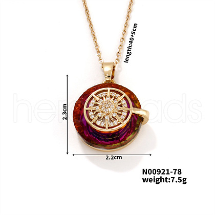 Vintage Sparkling Rhinestone Sun Pendant Necklaces PV3206-3-1