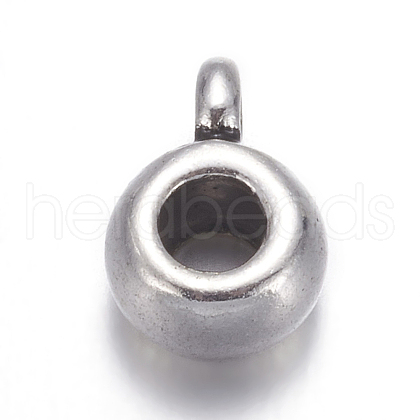 Charm Carrier Tibetan Silver Drum Pendant Tube Bails AB017H-1