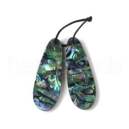 2Pcs Natural Abalone Shell/Paua Shell Pendants SHEL-A005-01B-1