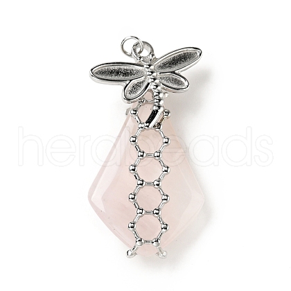 Natural Rose Quartz Pendants G-C246-04P-1