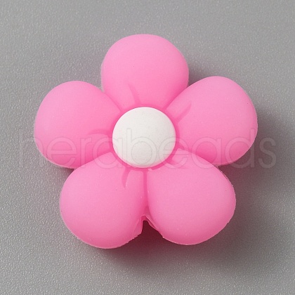 Flower Luminous Silicone Beads SIL-WH0008-37G-1