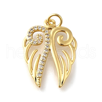 Brass Micro Pave Clear Cubic Zirconia Pendants KK-XCP0001-05G-1