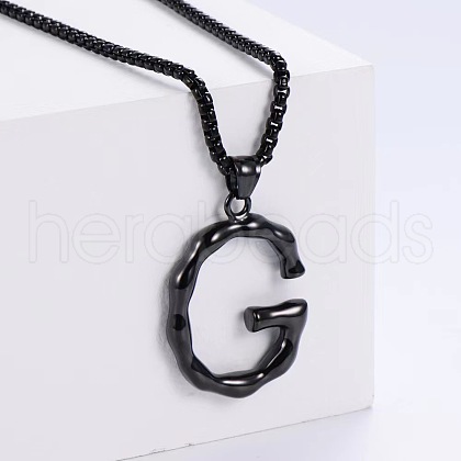 Stylish Stainless Steel Initial Pendant Necklaces SR1473-7-1