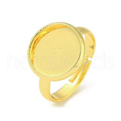 Rack Plating Brass Adjustable Ring Components FIND-T071-10G-1