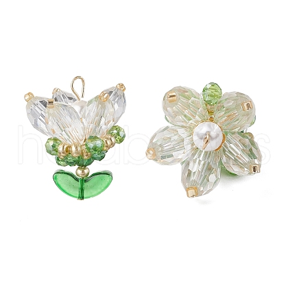 Transparent Glass Pendants PALLOY-MZ00722-04-1