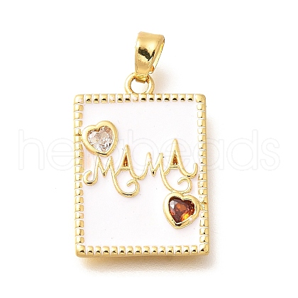 Brass Micro Pave Cubic Zirconia Pendents KK-R212-10G-1