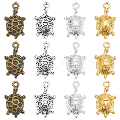 SUNNYCLUE 80Pcs 4 Colors Tibetan Style Alloy Pendants FIND-SC0007-33-1