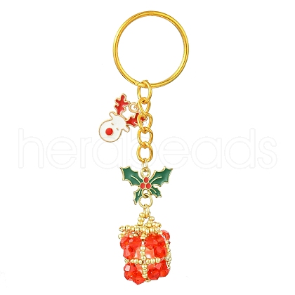 Christmas Woven Glass Keychains KEYC-MZ00017-01-1