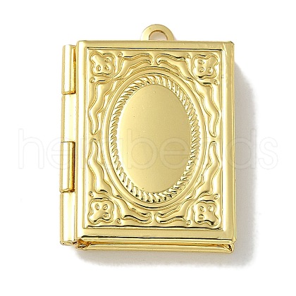 Brass Locket Pendants KK-Q019-11G-1