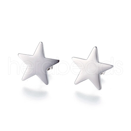 Tarnish Resistant 304 Stainless Steel Stud Earrings EJEW-F234-18P-1