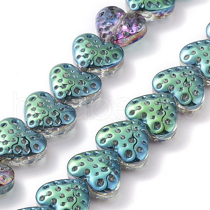 Electroplate Transparent Glass Beads Strands EGLA-R114-02A-HP02-1