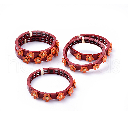 (Jewelry Parties Factory Sale)Tile Elastic Bracelets BJEW-K004-13-1