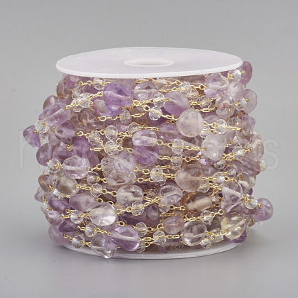 Handmade Natural Amethyst Beaded Chains CHC-I031-11B-1