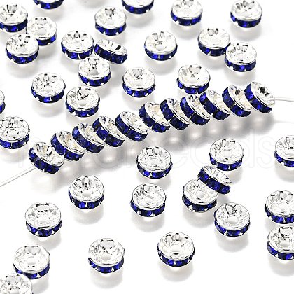 Brass Grade A Rhinestone Spacer Beads RB-A014-Z8mm-05S-1
