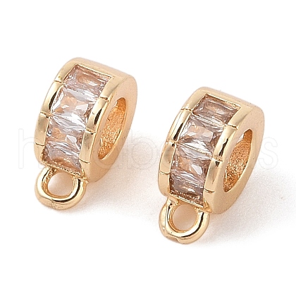Brass Pave Clear Cubic Zirconia Beads KK-N256-08G-B-1