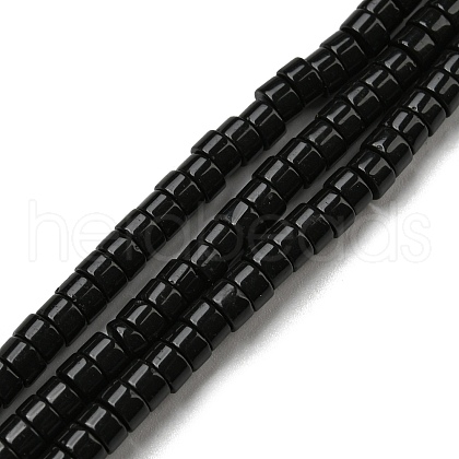 Natural Black Stone Beads Strands G-F631-A14-01-1