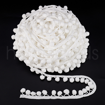 Pom Pom Ball Nylon Trim Ribbon OCOR-WH0078-207-1