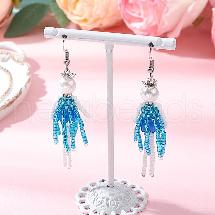 Handmade Glass Seed Beads Dangle Earrings EJEW-MZ00447-01-1