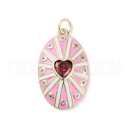 Rack Plating Brass Micro Pave Clear Cubic Zirconia Pendants X-KK-H474-23G-02-1