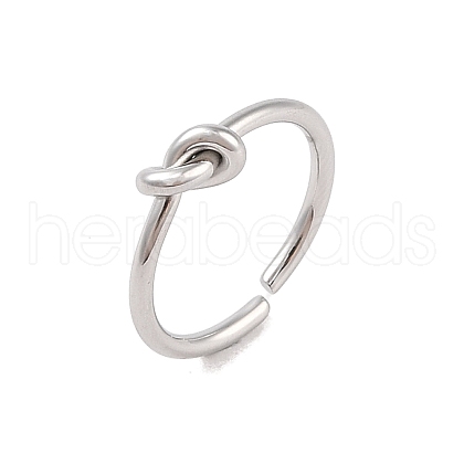 Non-Tarnish Simple Knotted 304 Stainless Steel Open Cuff Ring for Women Men RJEW-Z038-05P-1