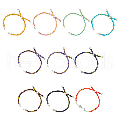 Unicraftale 10Pcs 10 Colors Adjustable Nylon Cord Slider Bracelet Making MAK-UN0001-56-1