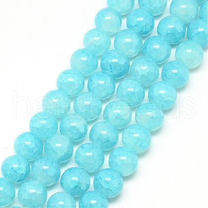 Baking Painted Crackle Glass Bead Strands DGLA-Q023-6mm-YS42-1