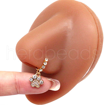 316L Surgical Stainless Steel Cubic Zirconia Dangle Hoop Nose Ring with Charms WG2DADE-24-1