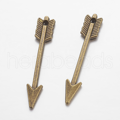 Tibetan Style Zinc Alloy Arrow Pendants X-TIBEP-M002-102-NR-1