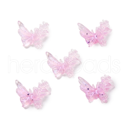 Butterfly with Flower Transparent Resin Cabochons FIND-L019-06D-1