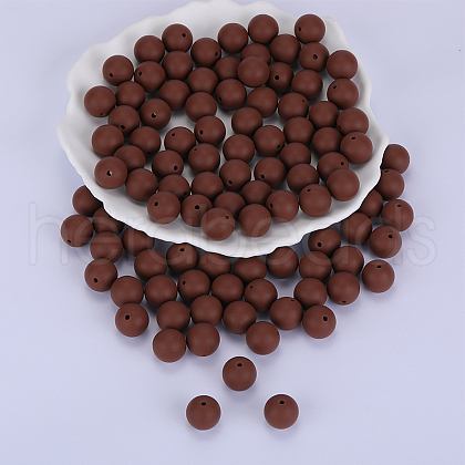 Round Silicone Focal Beads SI-JX0046A-128-1