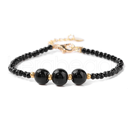 Round Natural Obsidian Beaded Bracelets ZS3051-9-1