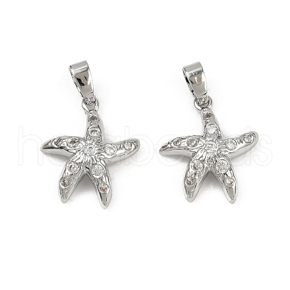 Brass Micro Pave Cubic Zirconia Pendants KK-C093-17A-P01-1