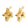 Brass Multi-Layer Star Stud Earrings EJEW-N011-88-1