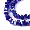 Electroplate Transparent Glass Beads Strands GLAA-N021-4mm-02-3