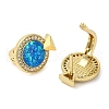 Rack Plating Brass Synthetic Opal Hoop Earrings for Women EJEW-P277-03A-G-2