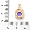 Brass Micro Pave Cubic Zirconia Pendants KK-E795-09KCG-02-3