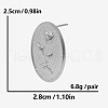 304 Stainless Steel Irregular Oval Stud Earrings PU6521-1-1