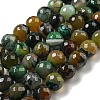 Faceted Natural Banded Agate Beads Strands G-F447-12mm-O03-2