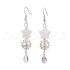 Shell Pearl & Sea Shell Beaded Dangle Earring EJEW-TA00535-1